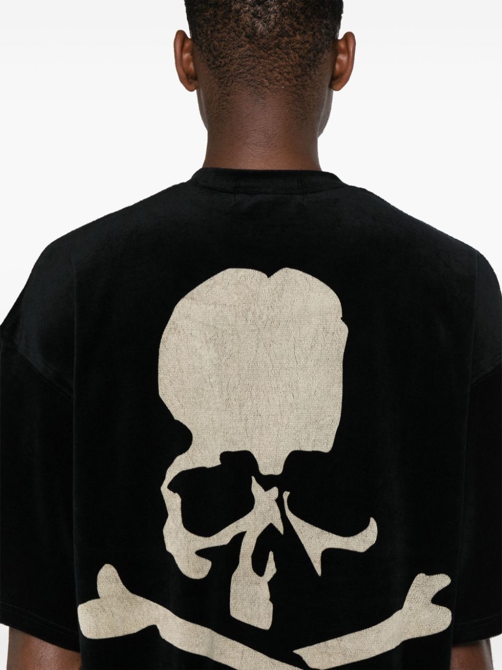 bleached-skull velour T-shirt - 5