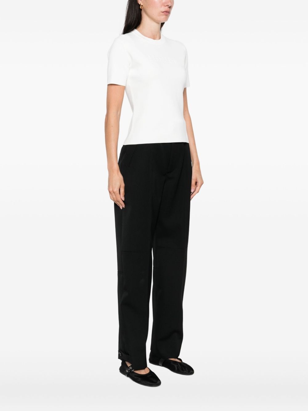 ribbed crew-neck T-shirt - 3