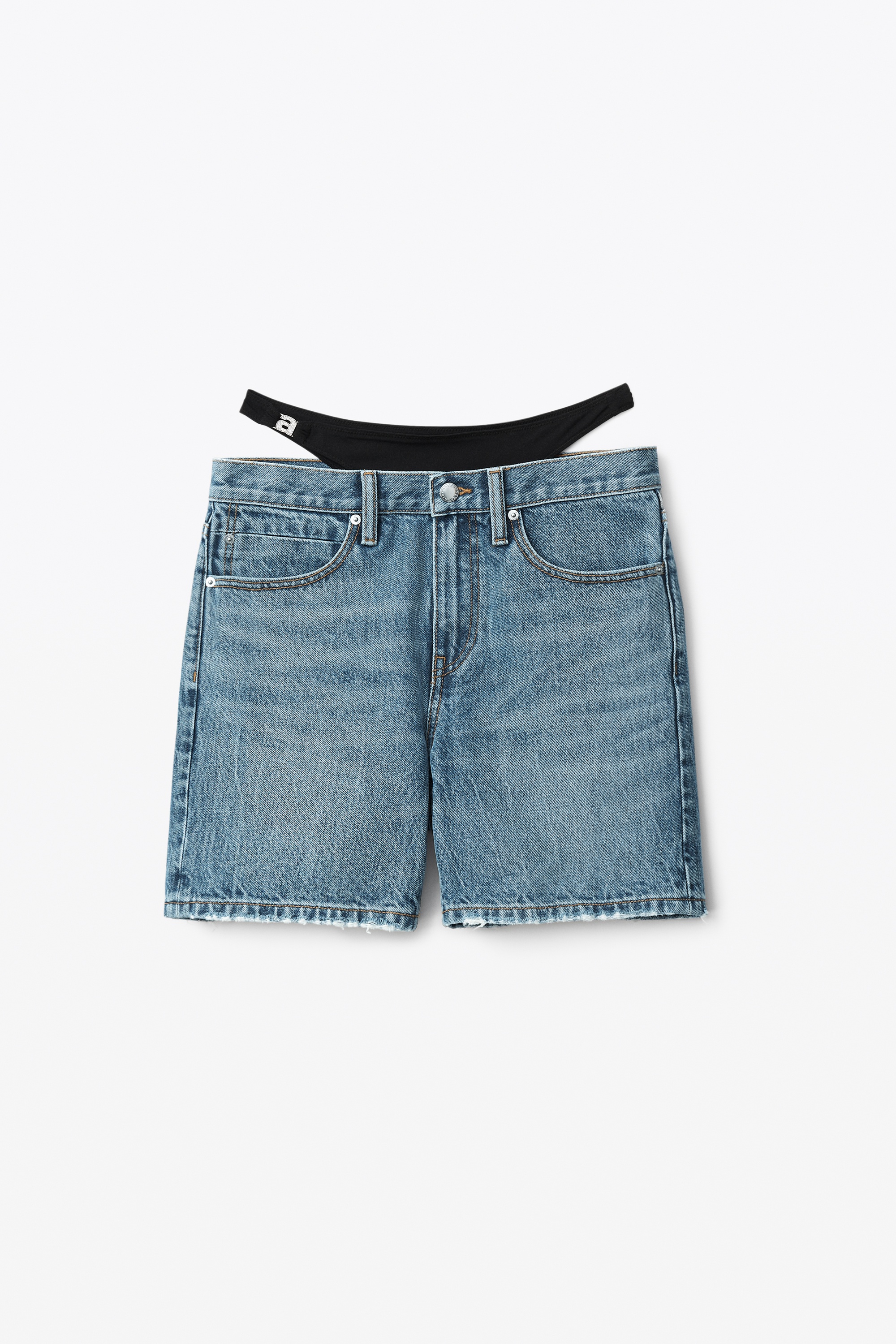 LOW-RISE BIKINI LAYER BOY SHORT IN DENIM - 1