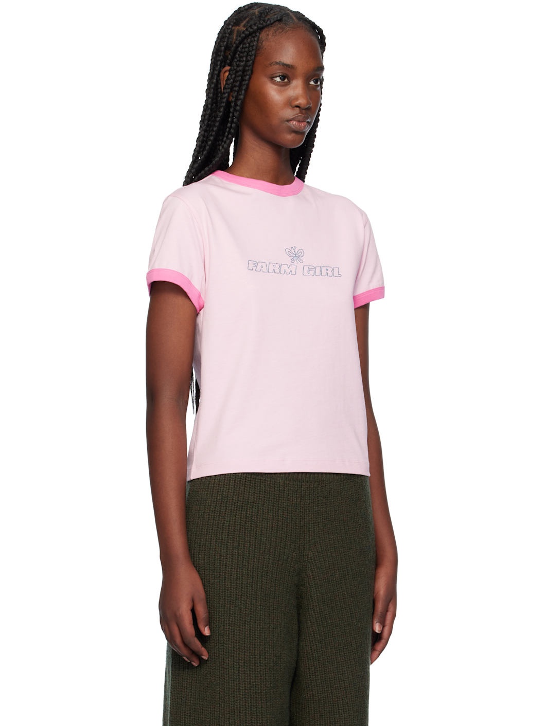 Pink 'Farm Girl' Ringer T-shirt - 2
