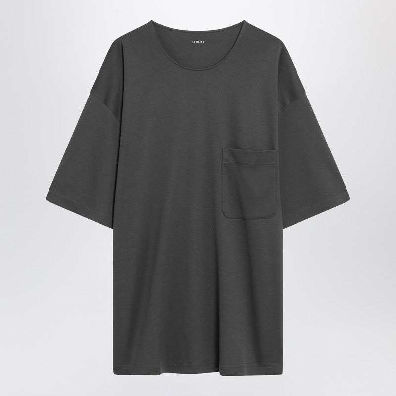 LEMAIRE Charcoal grey cotton and silk T-shirt - 1