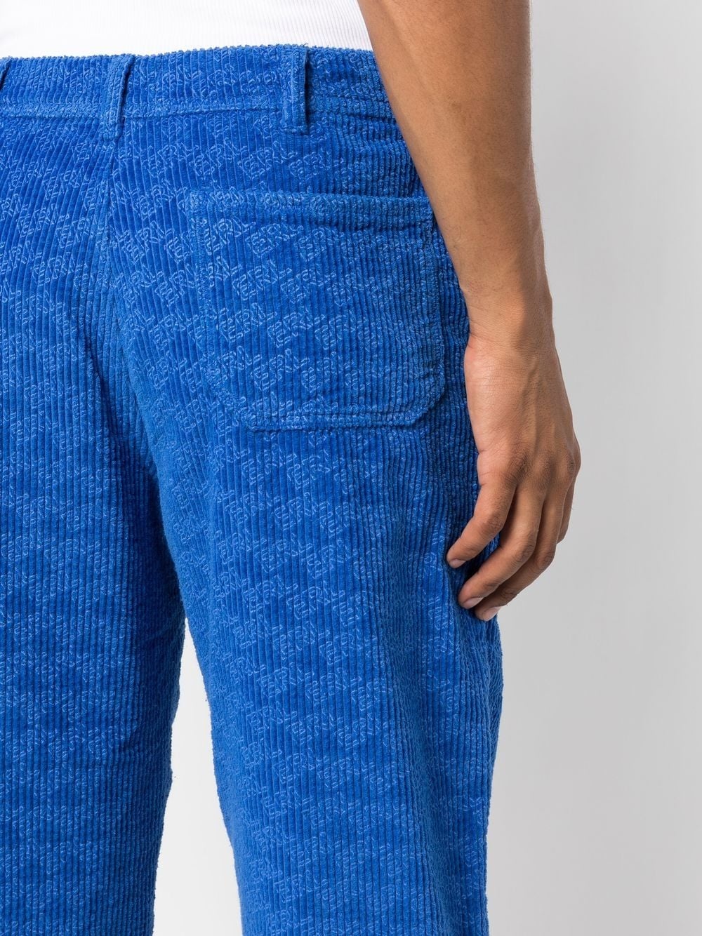 graphic-print corduroy trousers - 6