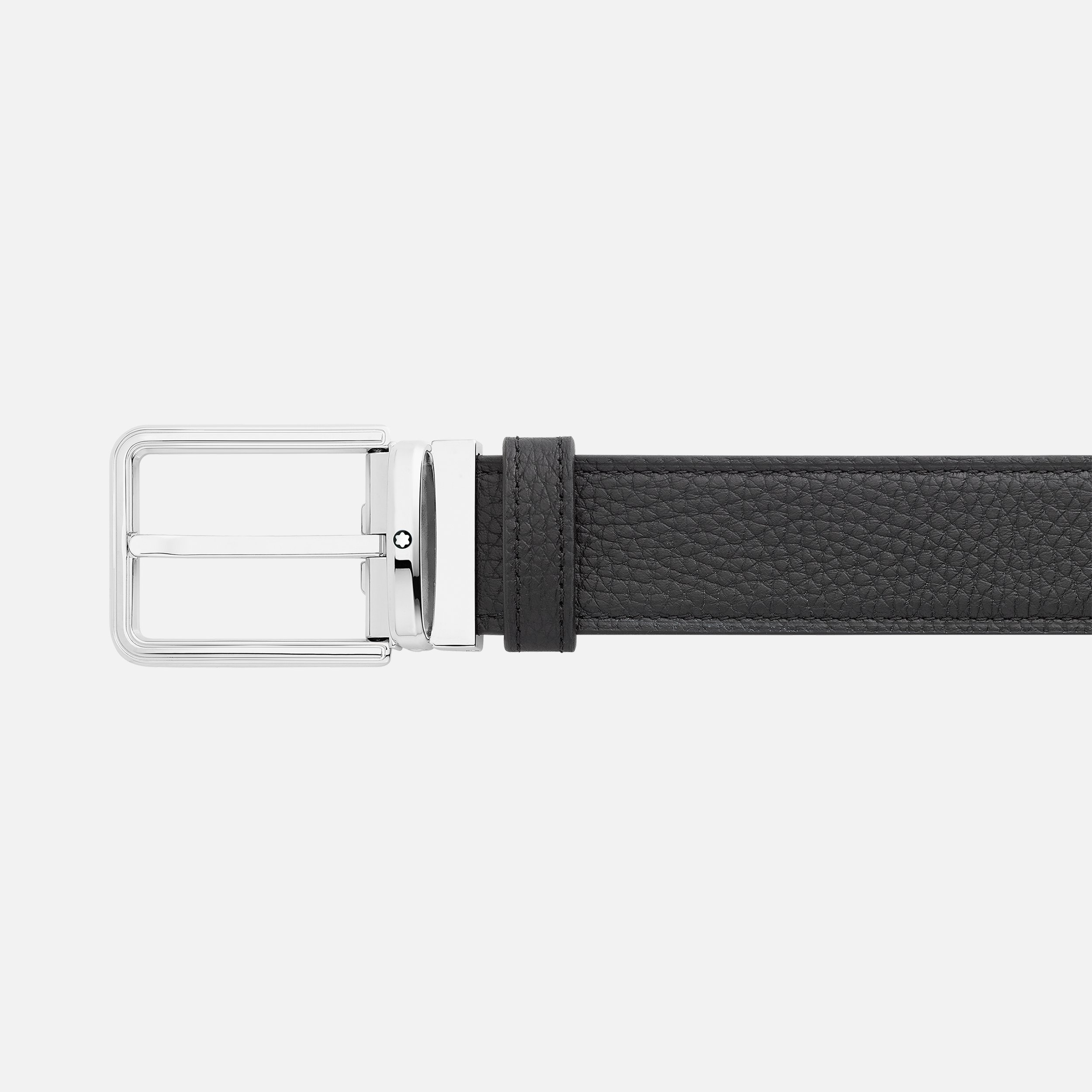 Black/blue 32 mm reversible leather belt - 2