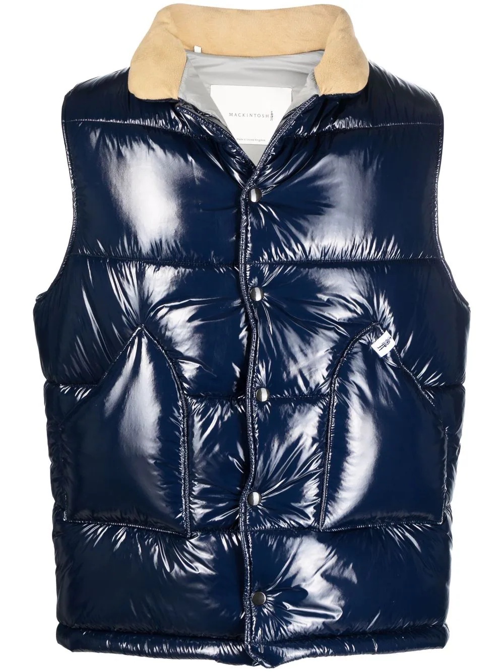 high-shine finish padded gilet - 1