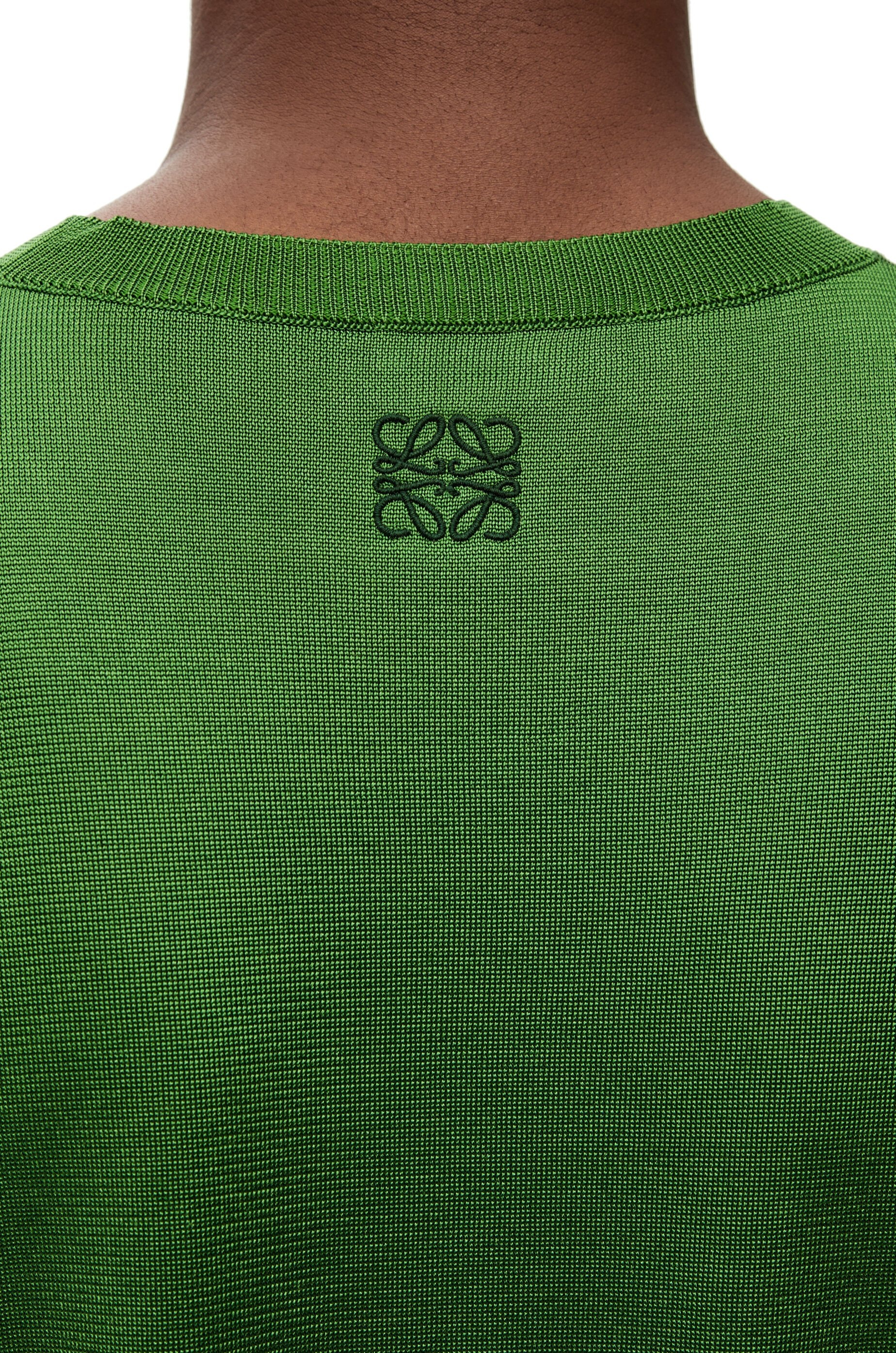 Pleated long sleeve T-shirt in silk - 5