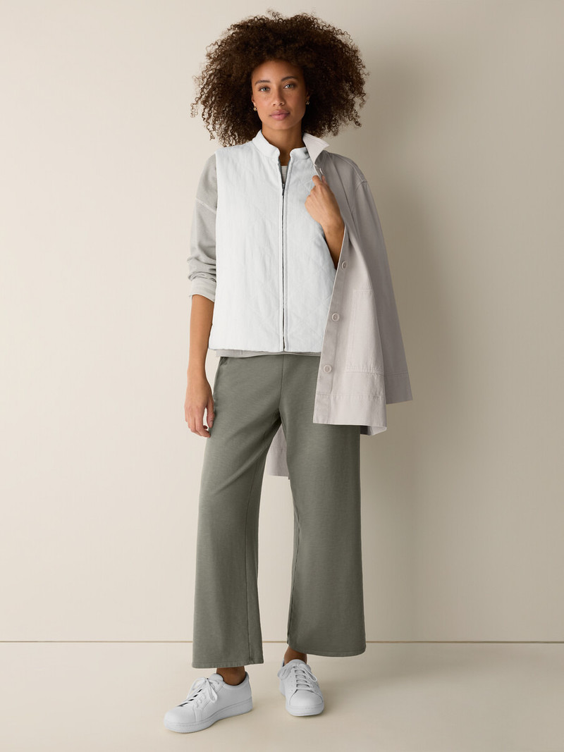 EILEEN FISHER Organic Linen Cotton Crepe Quilted Vest outlook