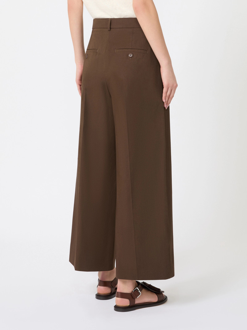 BELLICO Stretch cotton gabardine trousers - CHOCOLATE 4