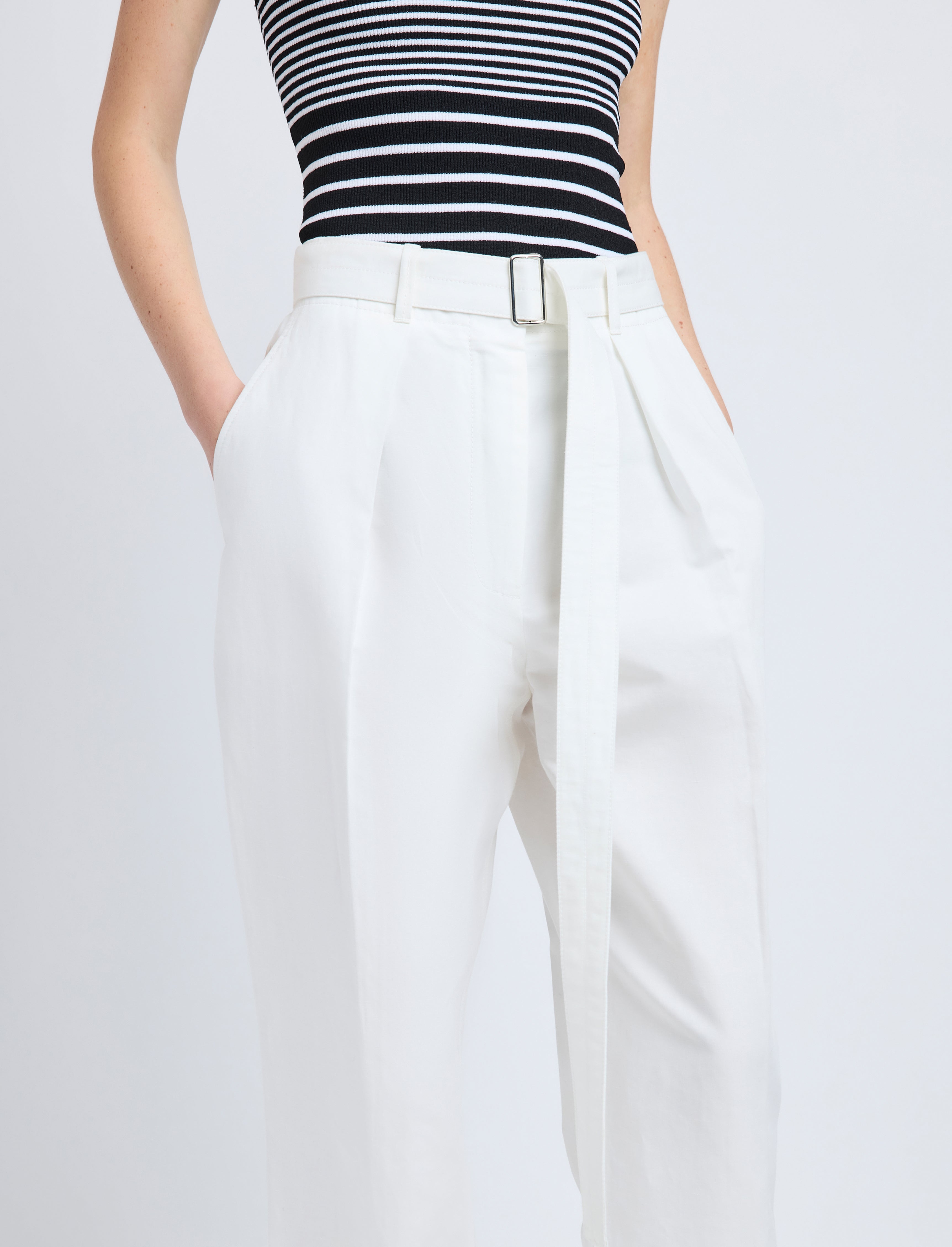 Vera Pant in Cotton Linen Suiting - 5