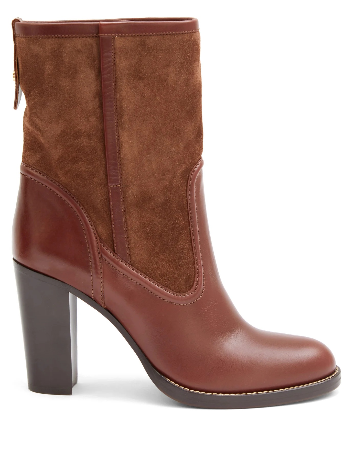 Suede and leather ankle boots - 1