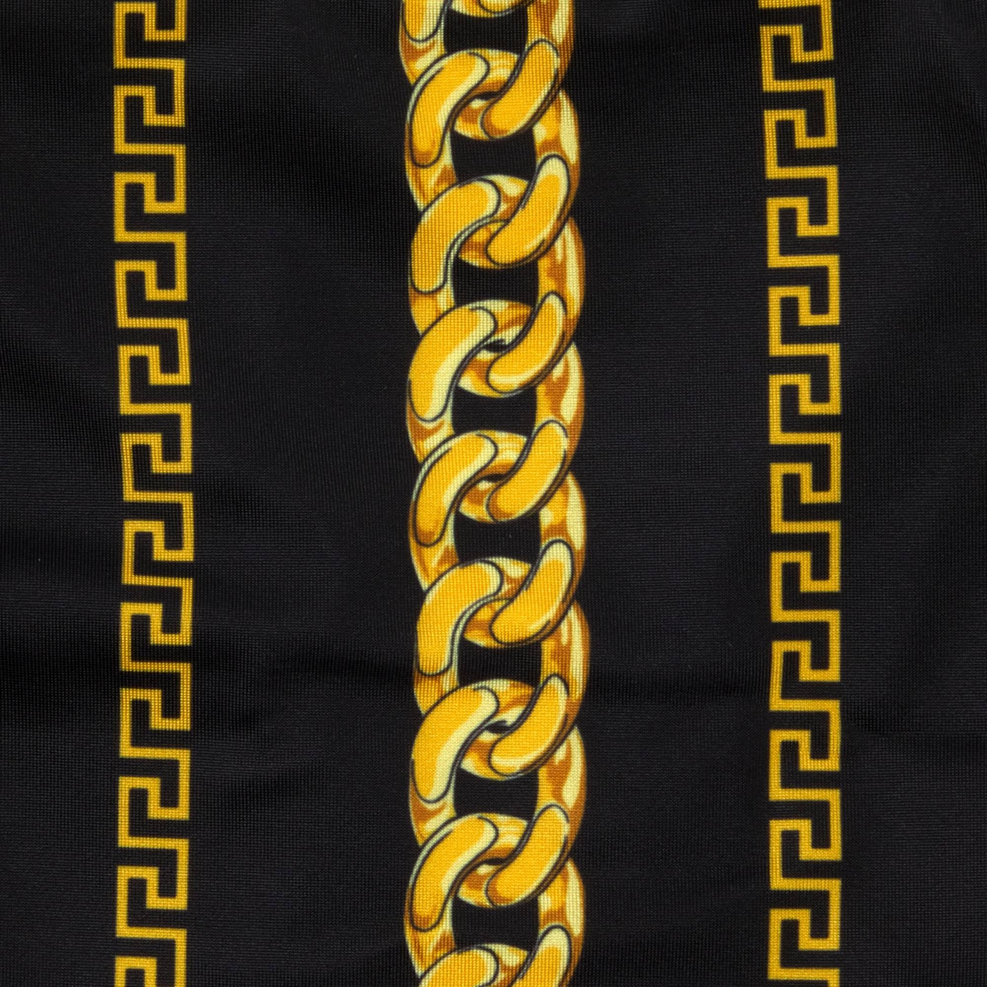 Versace Chain Pinstripe Bikini Bottoms 'Black/Gold' - 3