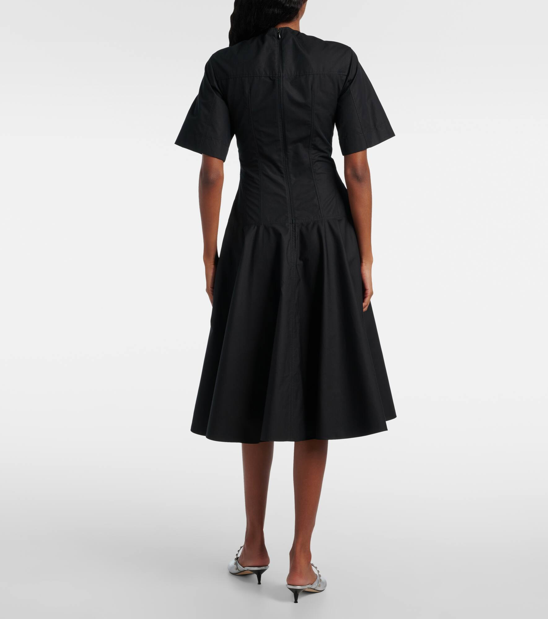 Cotton poplin midi dress - 3