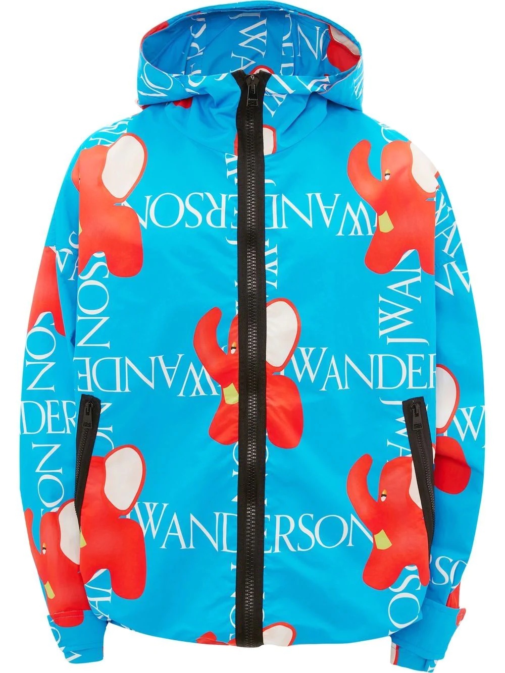 logo-print hooded jacket - 1