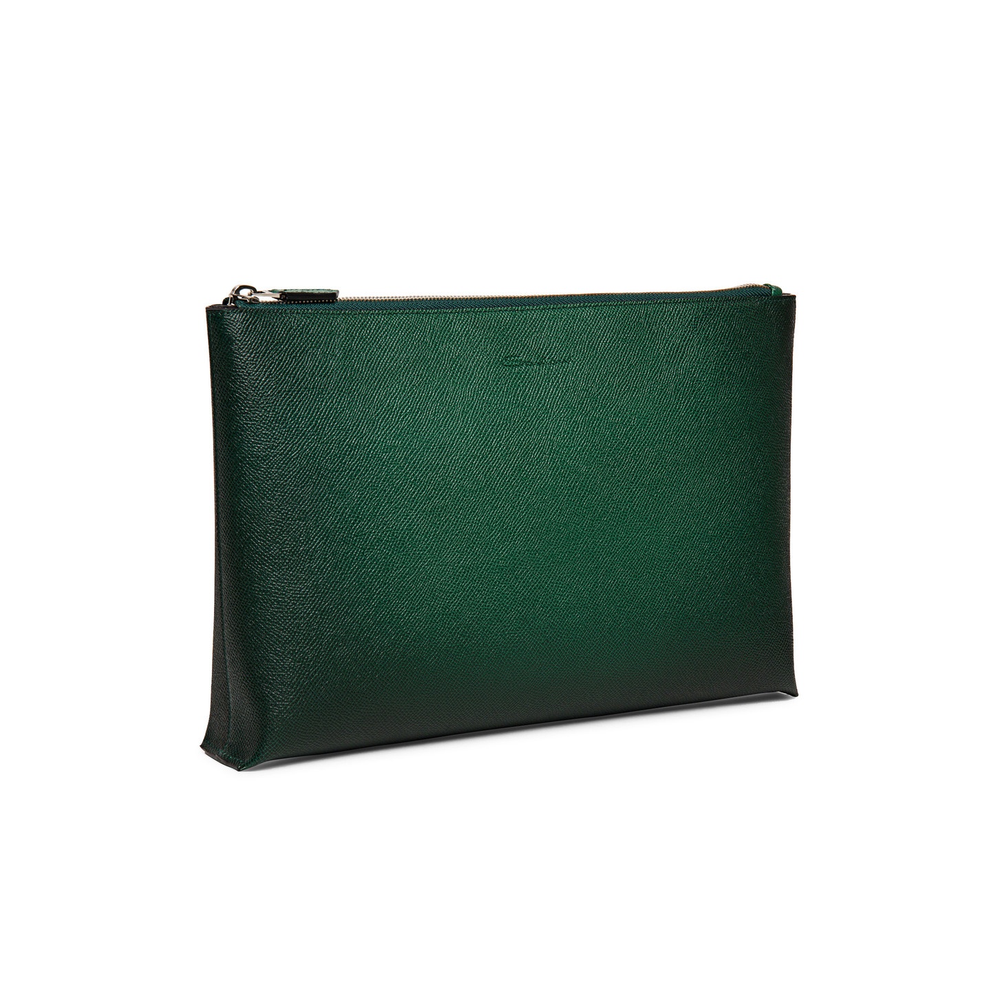 Green saffiano leather pouch - 5