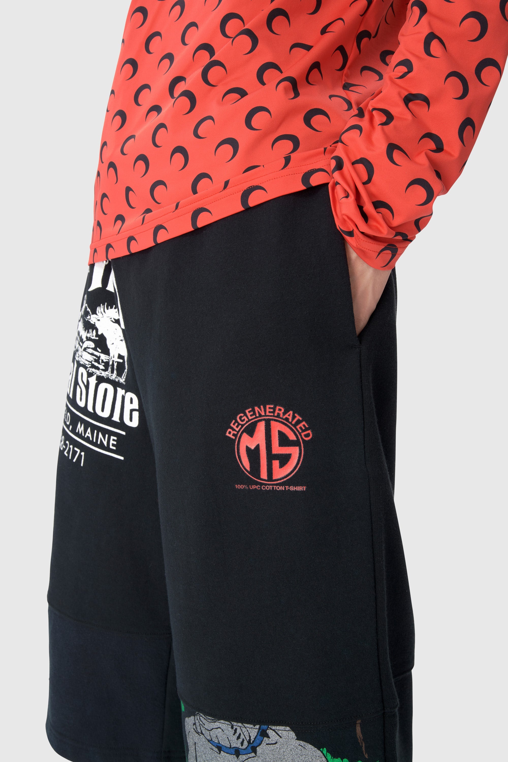 Regenerated Graphic Sweatshirts Drawstring Shorts - 3