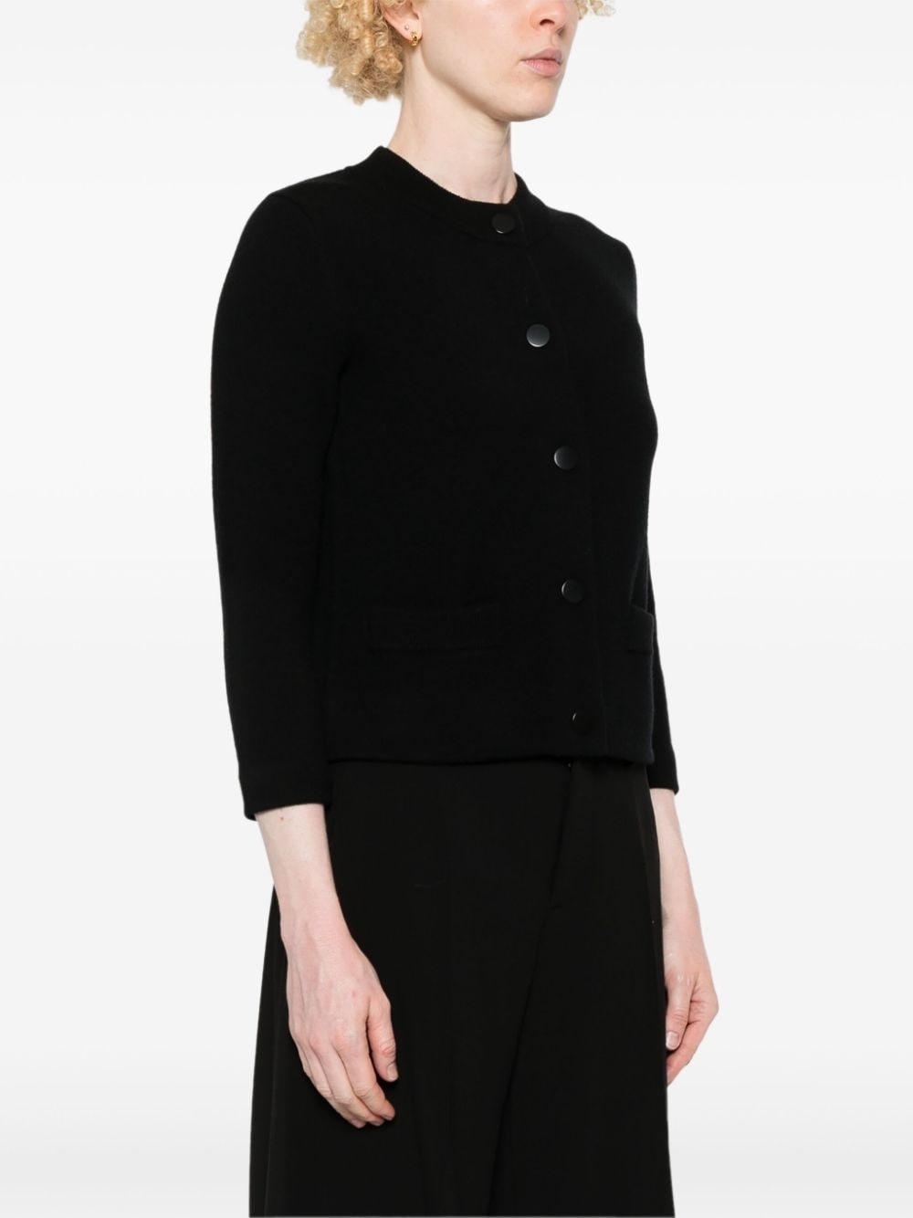shrunken snap cardigan - 3