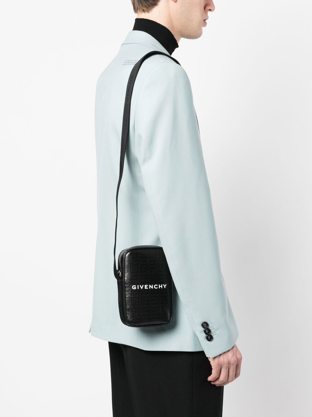 logo-embossed messenger bag - 2