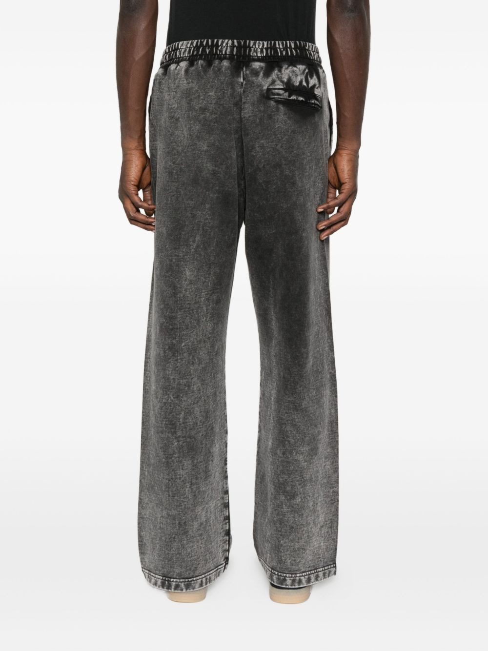 acid-wash drawstring trousers - 4
