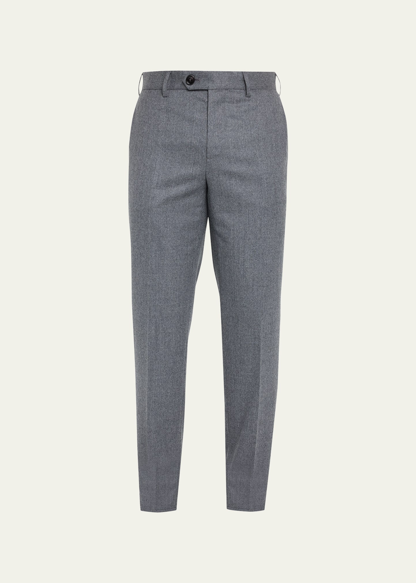 Men's Light Flannel Flat-Front Trousers - 1