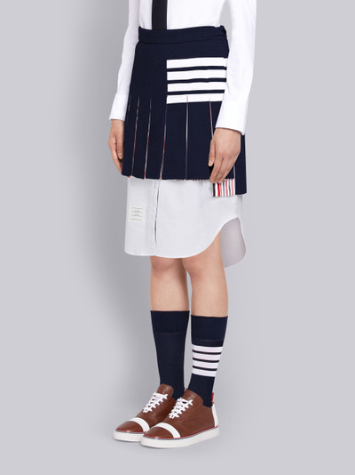 Thom Browne Navy Classic Loop Back Mini Pleated Skirt outlook