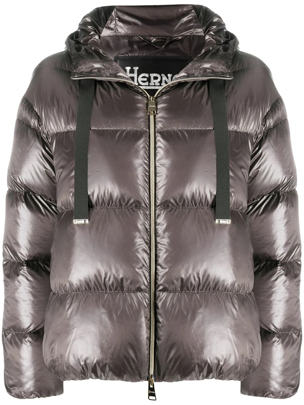 metallic quilted puffer jacket - 1