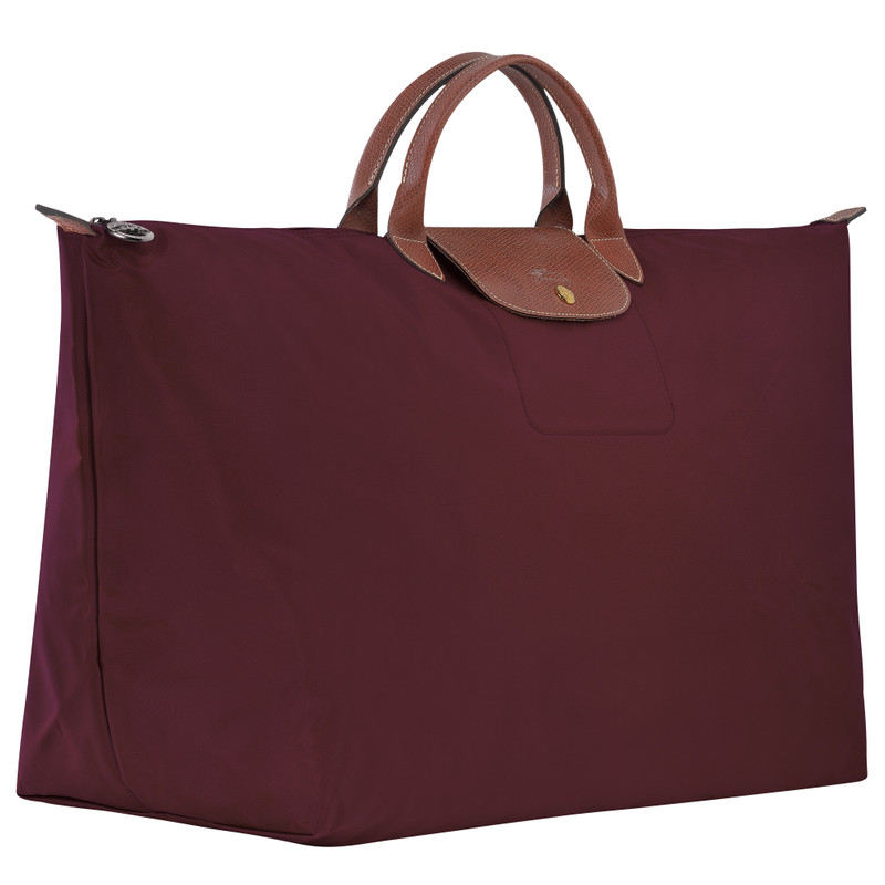 Le Pliage Original M Travel bag Burgundy - Recycled canvas 3