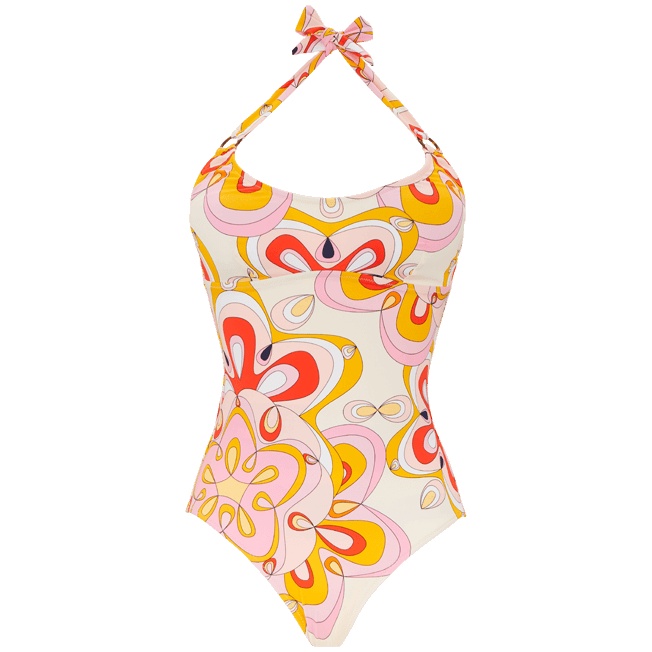 Women Halter One-piece Swimsuit Kaleidoscope - 1