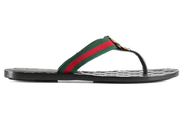 GUCCI (WMNS) Gucci Gg Thong Web Sandal 'Black' 270374-H9020-8476