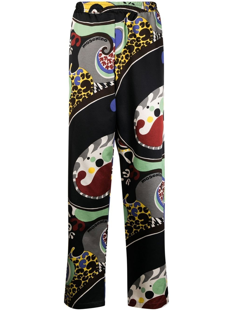 abstract-print straight-leg trousers 1