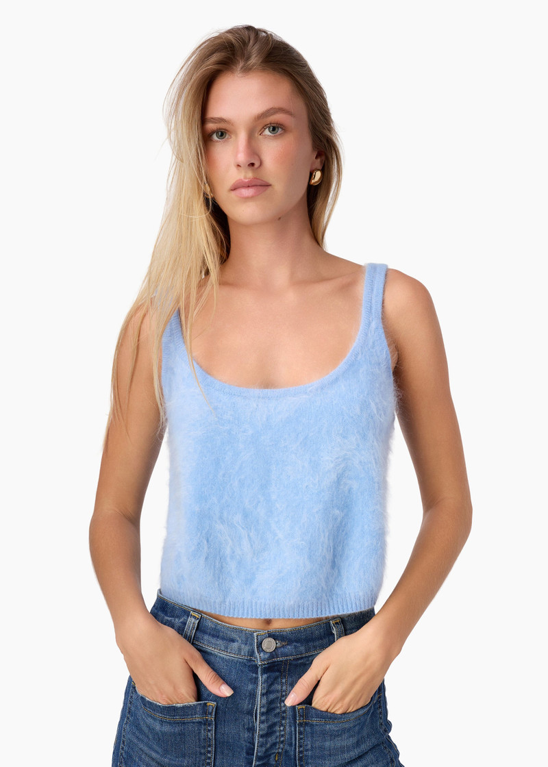 AMI CASHMERE TANK CERULEAN 1