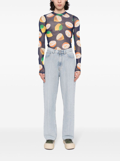 JW Anderson graphic-print semi-sheer T-shirt outlook