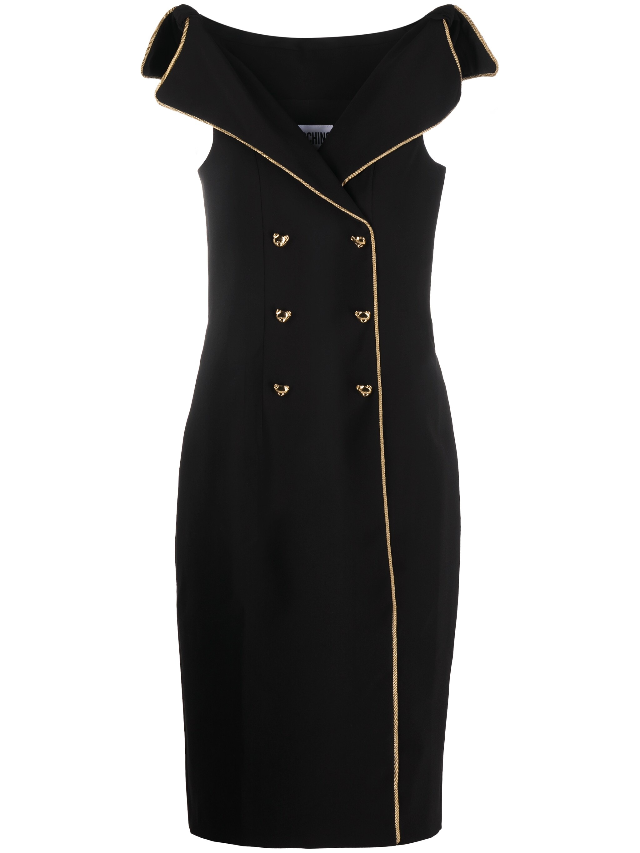 Teddy-button double-breasted pencil dress - 1