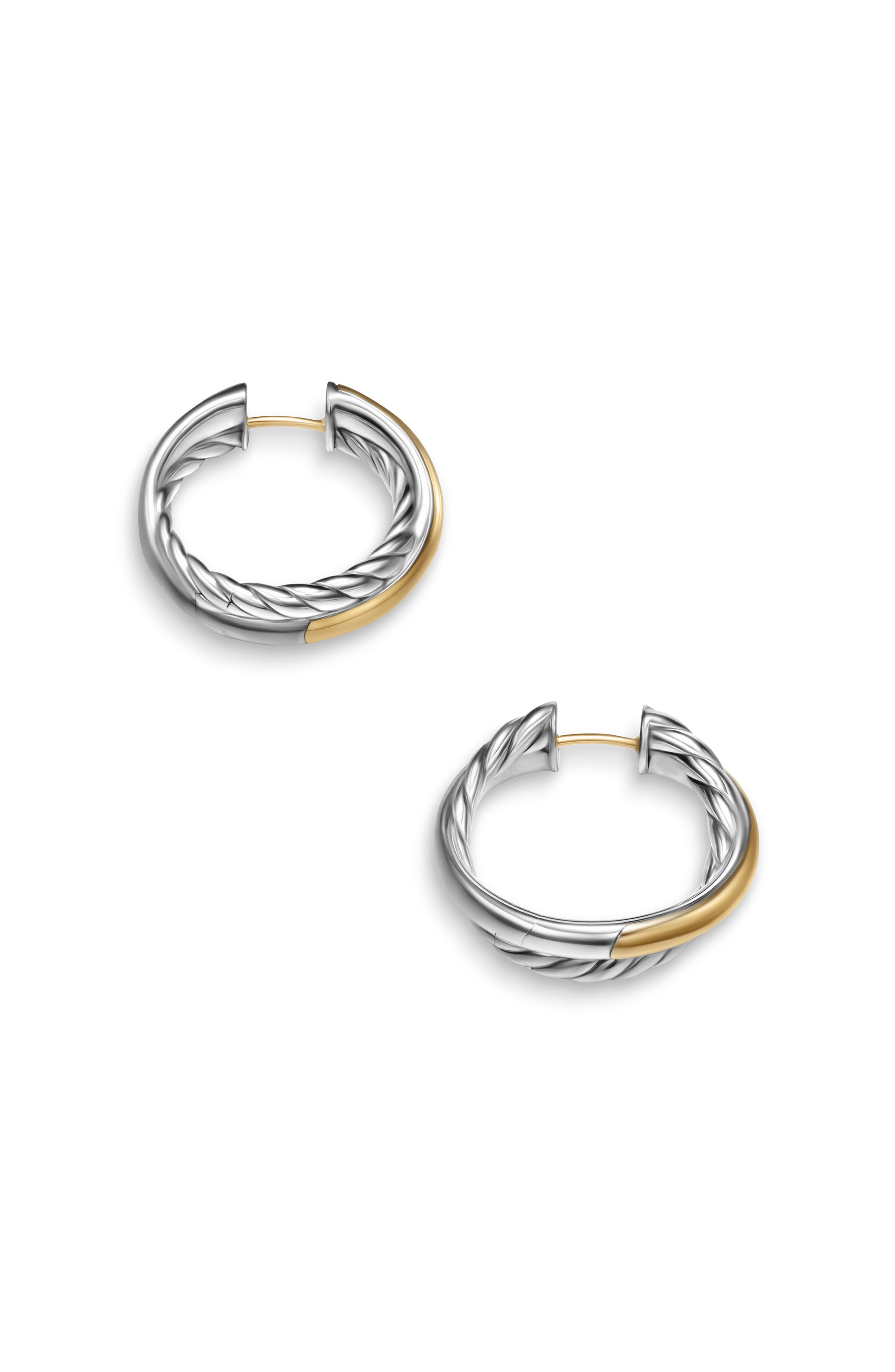 David Yurman Bold Crossover Hoop Earrings in Sterling Silver 14Kyg at Nordstrom - 4