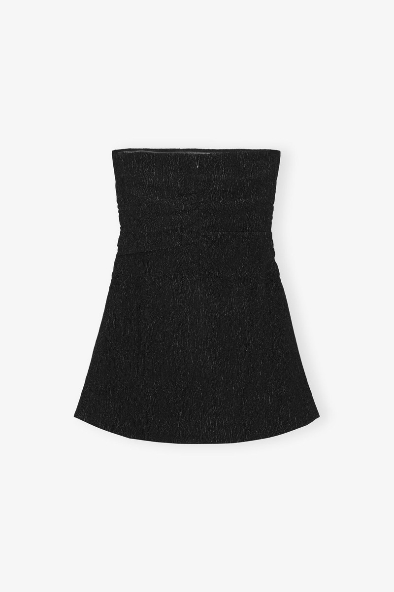 BLACK VISCOSE STRETCH STRAPLESS TOP 6