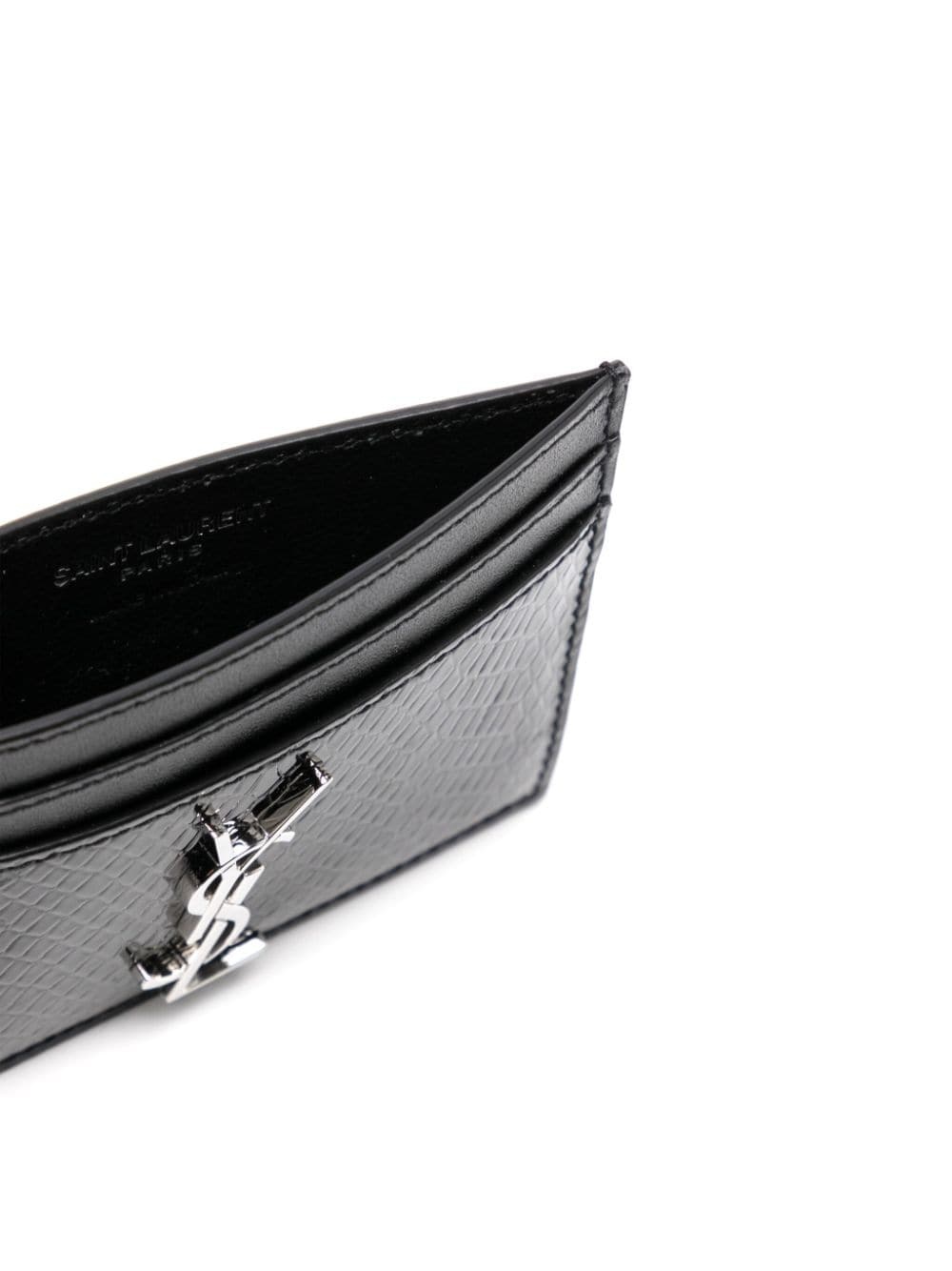 logo-plaque leather cardholder - 3