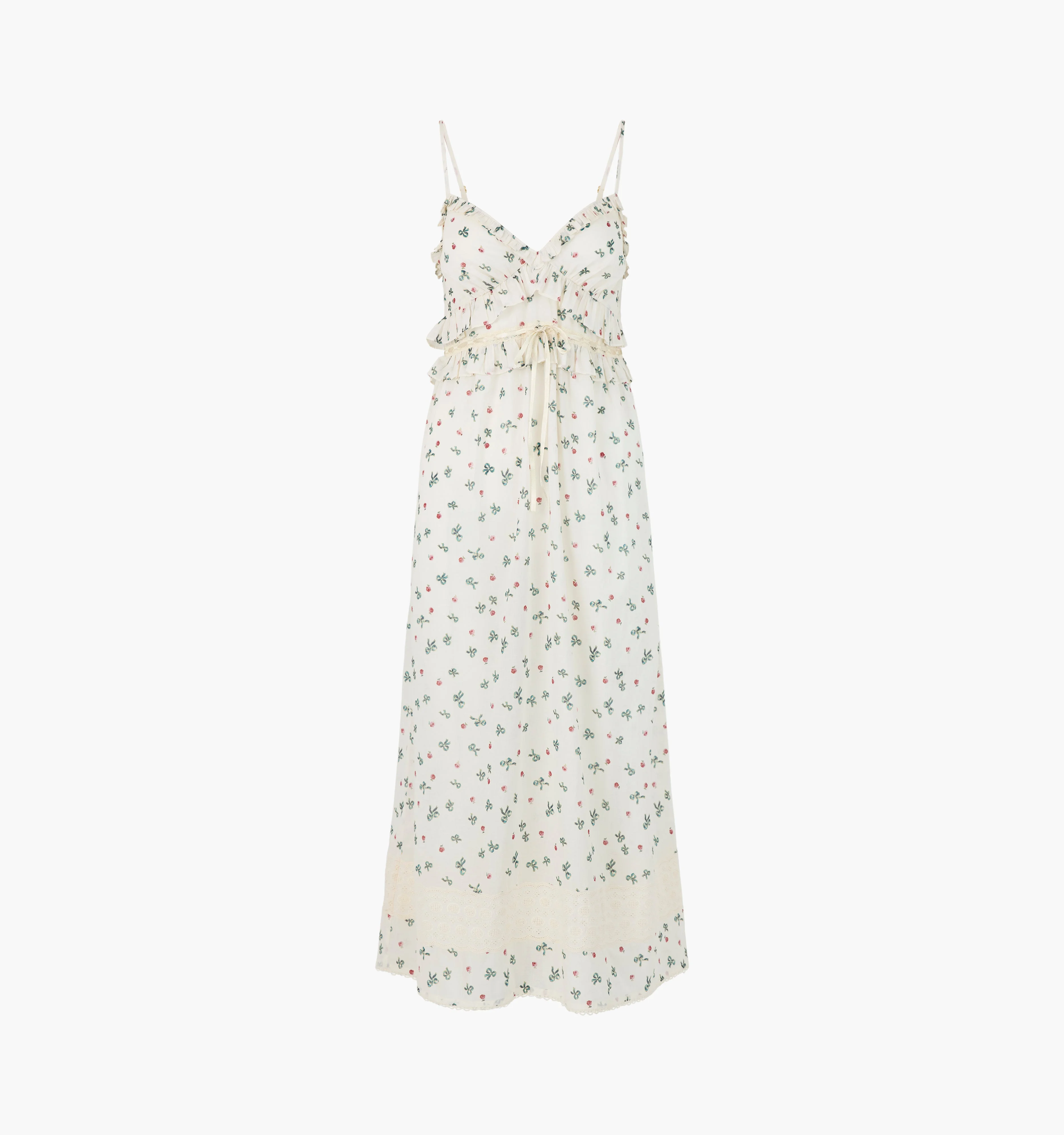 The Rayna Nightgown - Rosie Bow Toss, Ivory - 1