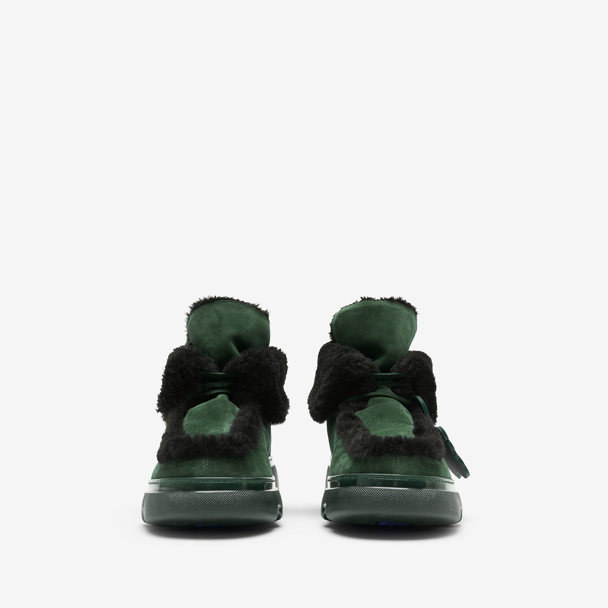 Suede and Shearling Creeper Boots - 3