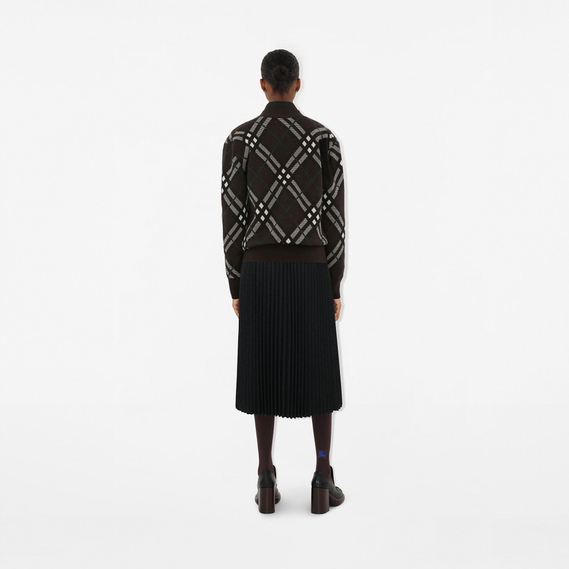 Check Wool Blend Cardigan 4