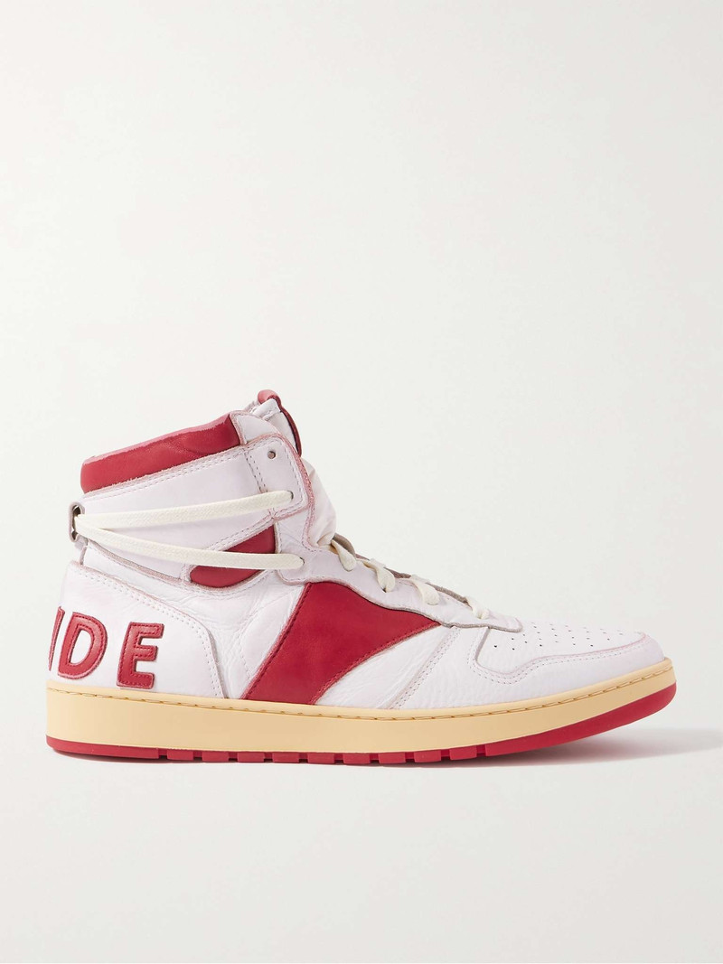 Rhecess Distressed Leather High-Top Sneakers - 1