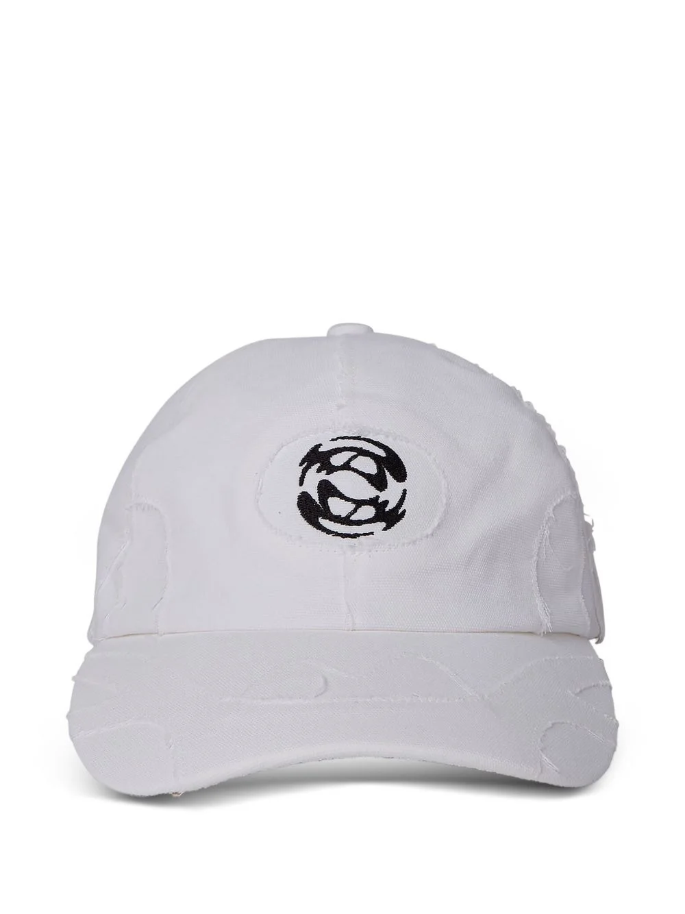 logo-motif frayed baseball cap - 1
