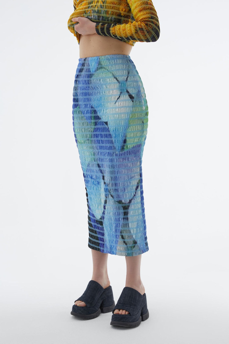 SUNNEI EMBROIDERED STRETCH SKIRT WITH FLOWER PRINT outlook