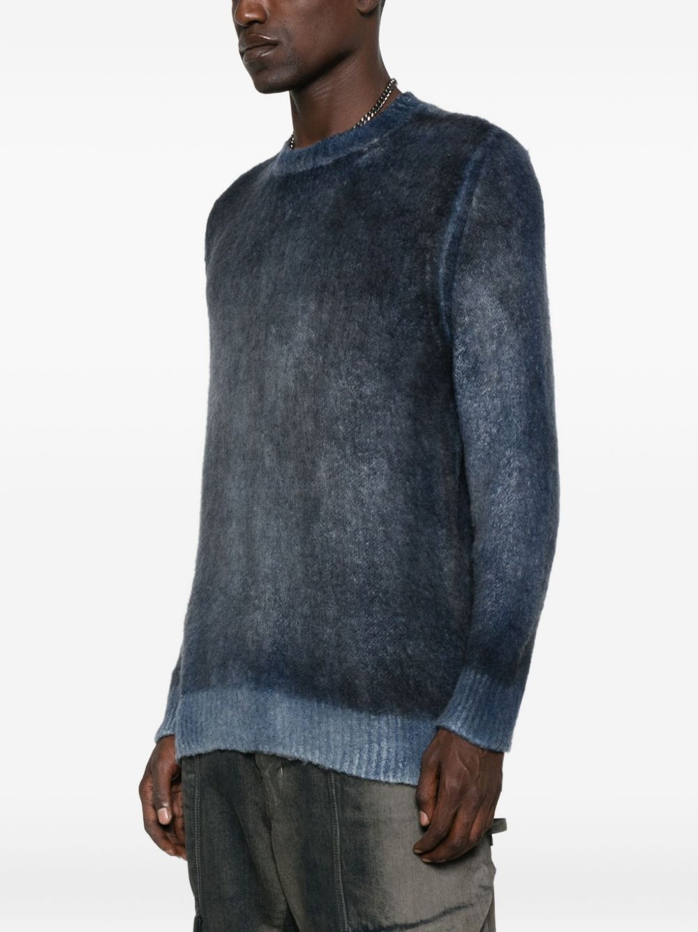 brushed crew-neck sweater - 3