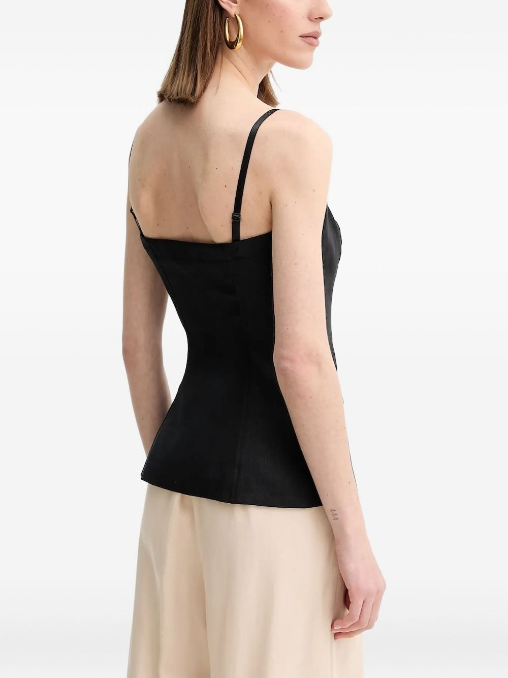 buttoned-front linen-blend top - 2