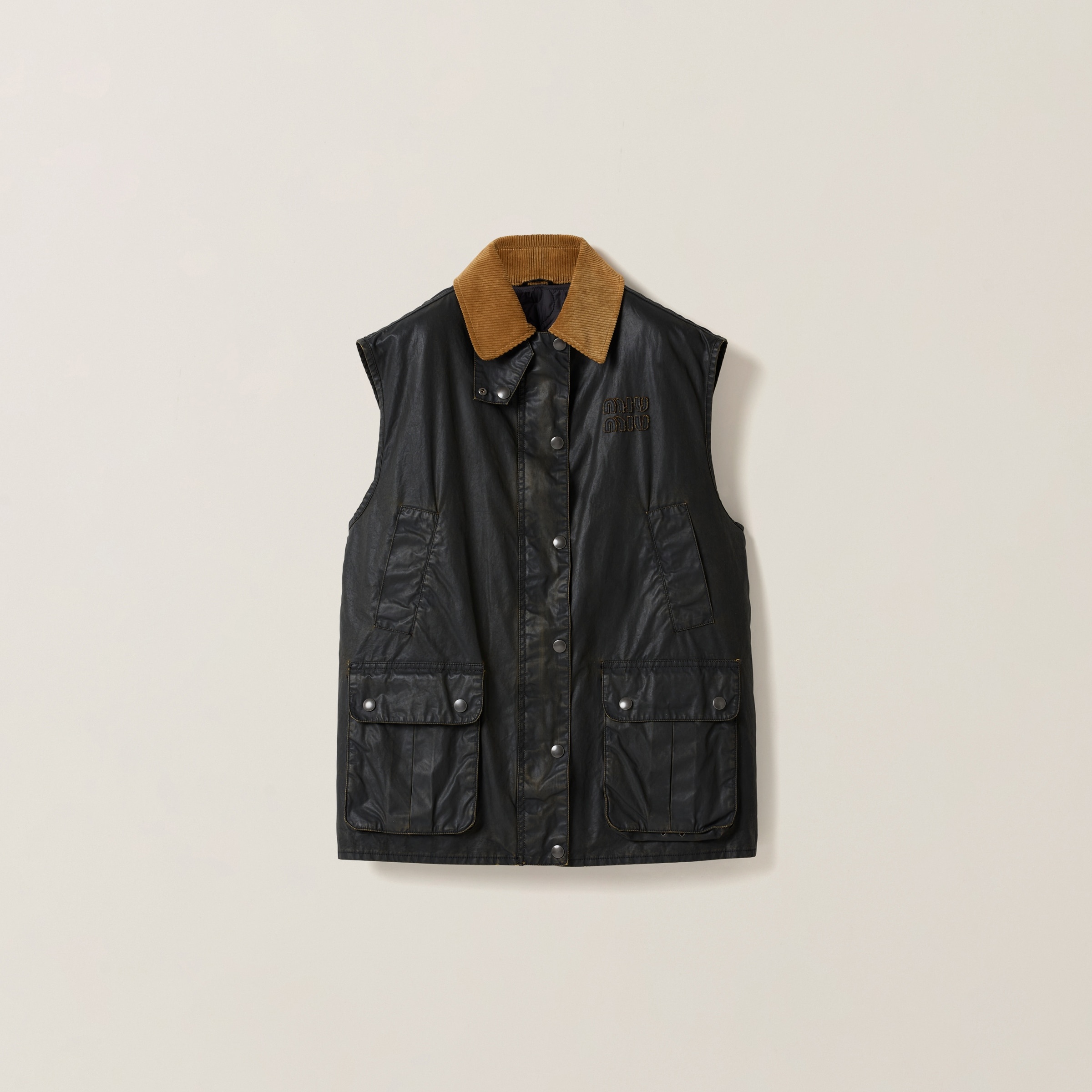 Resin-finish poplin vest - 1