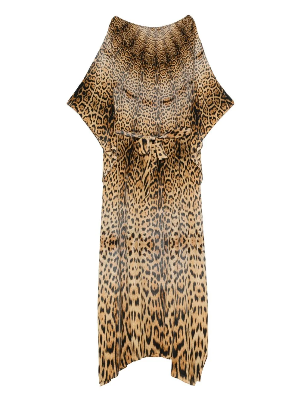 self-tie leopard-print dress - 1