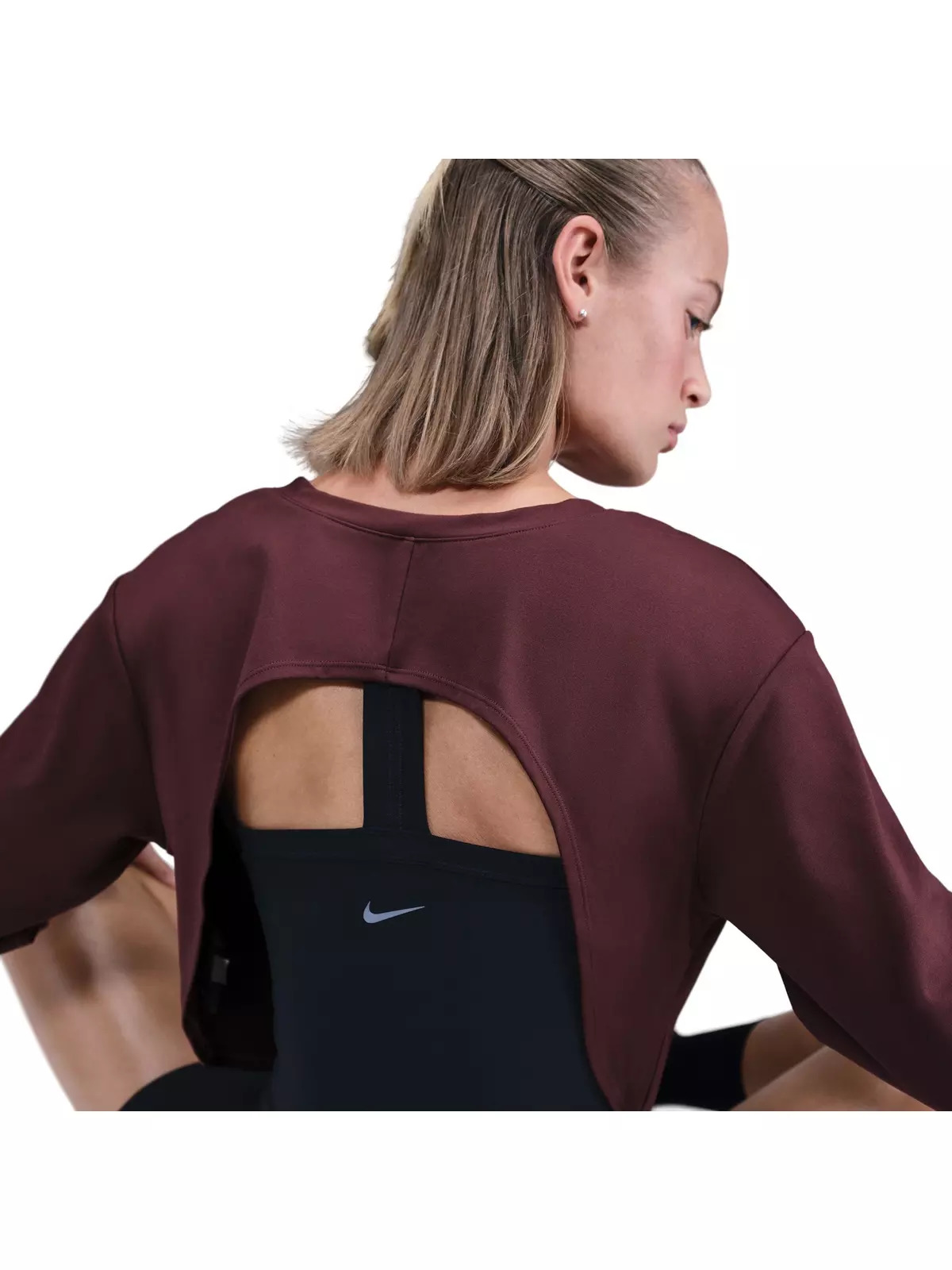 Women's One Dri-FIT Mid Layer -Burgundy - 3