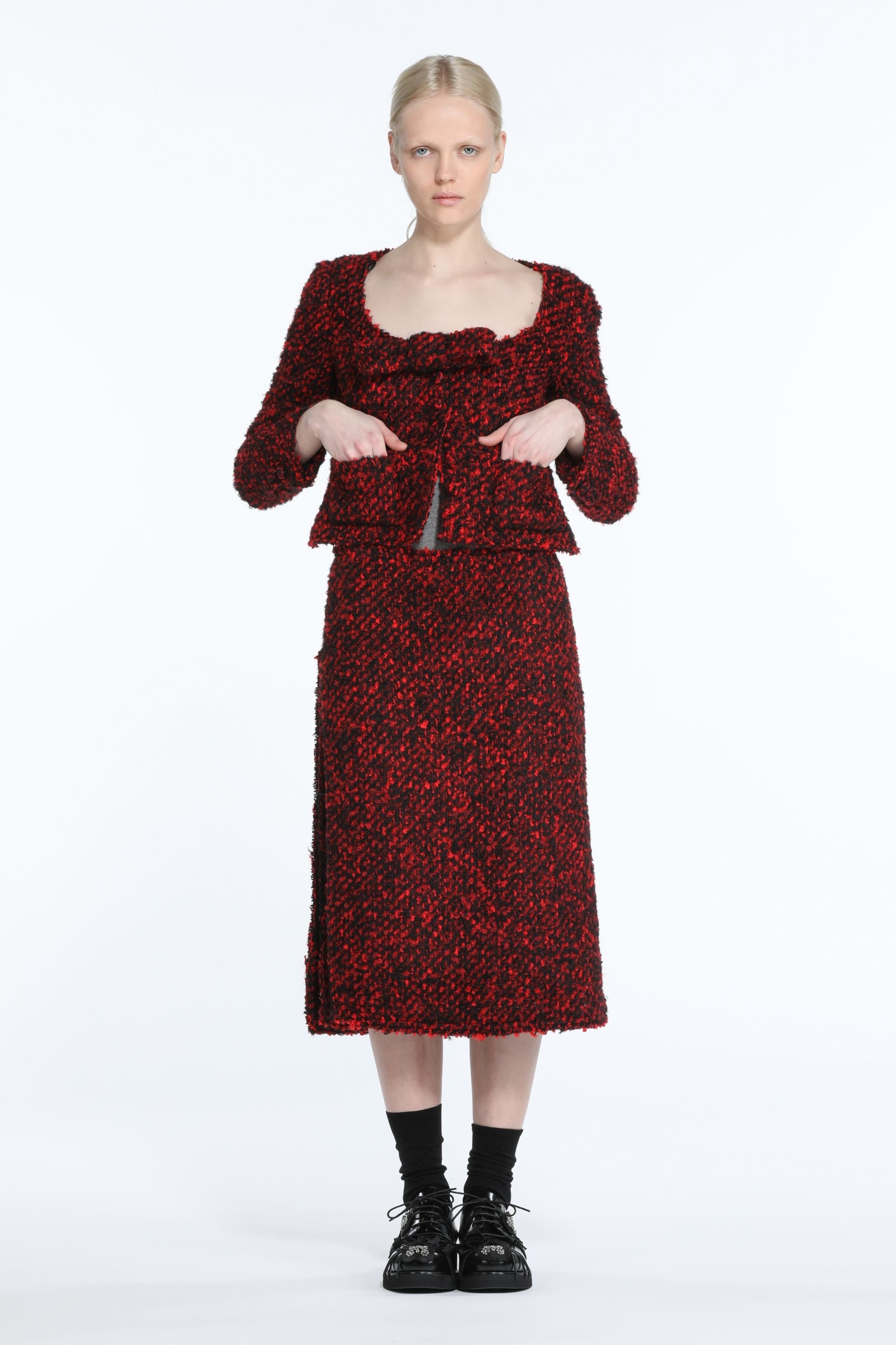 BOW-EMBELLISHED TWEED JACKET - 4