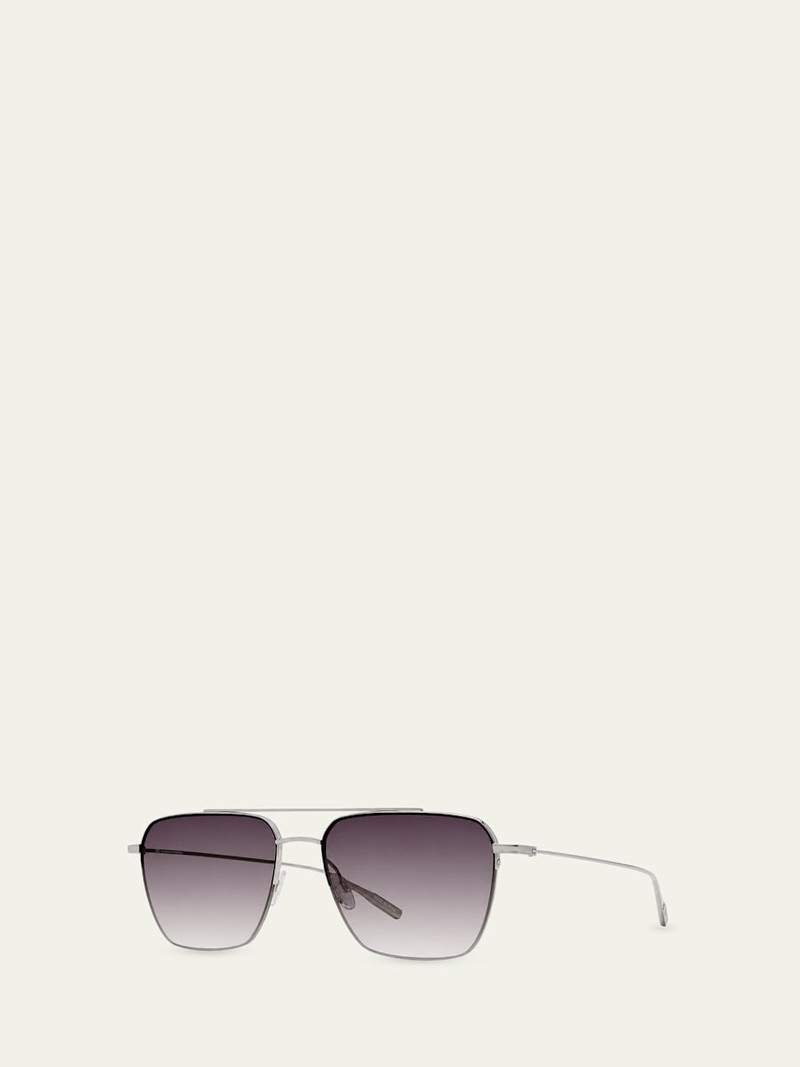 BARTON PERREIRA Men's Double-Bridge Titanium Aviator Sunglasses outlook