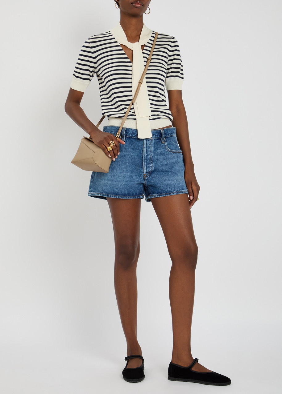 Frame The Sailor Tie Striped Cotton-blend Cardigan - 4