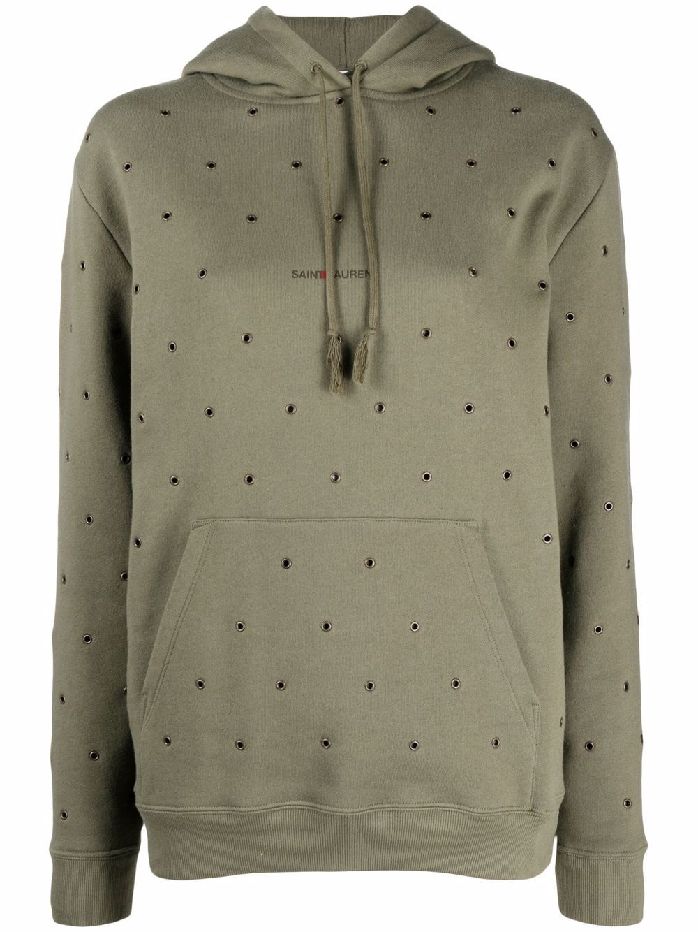 eyelet-embellished hoodie - 1