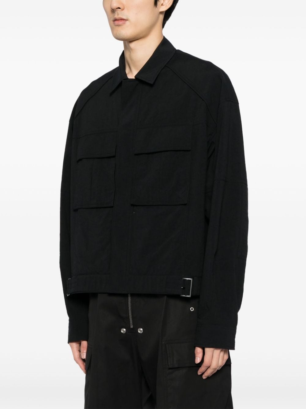 cargo-pocket lightweight shirt jacket - 3
